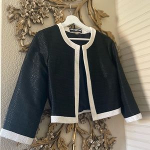 Karl Lagerfeld Cropped Duotone Bouclé Jacket - Med